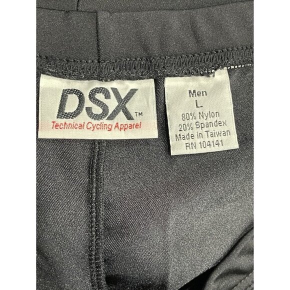 DSX Men's Technical Cycling Shorts L 80% Nylon 20% Spandex Black - Picture 4 of 8